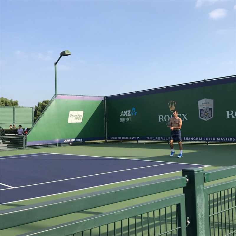 テニス　上海マスターズ　練習　上半身　裸