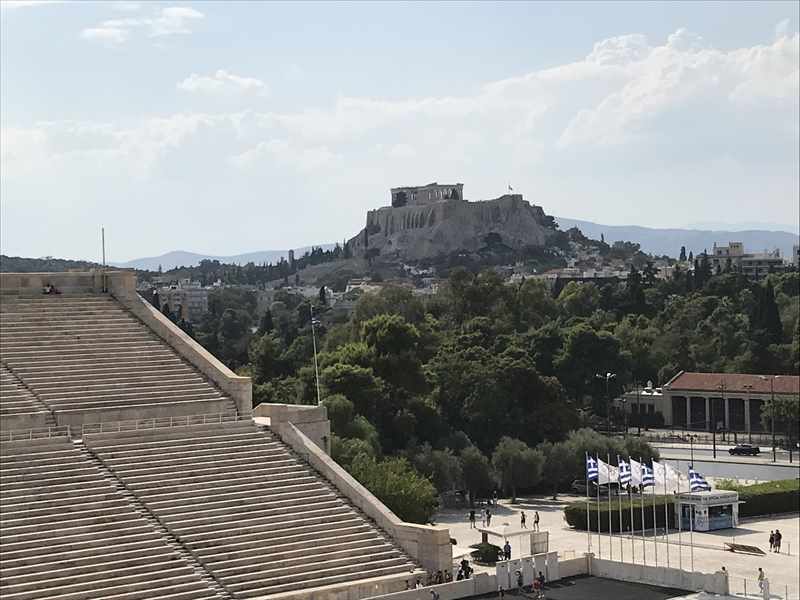 ギリシャ　アテネ　パナティナイコスタジアム　アクロポリス