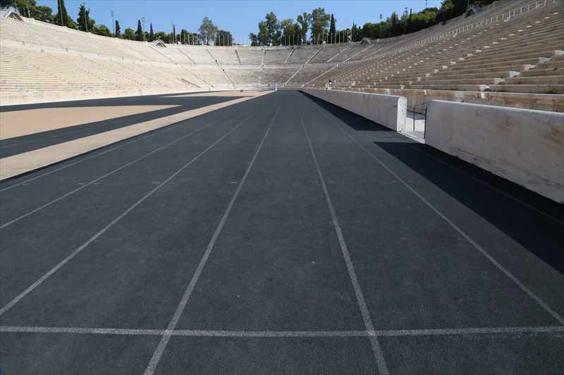 ギリシャ　アテネ　パナティナイコスタジアム　スタートライン