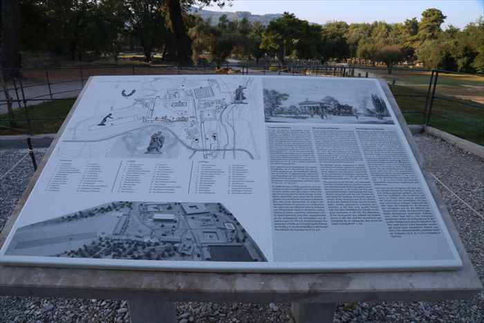 ギリシャ　オリンピア遺跡　看板
