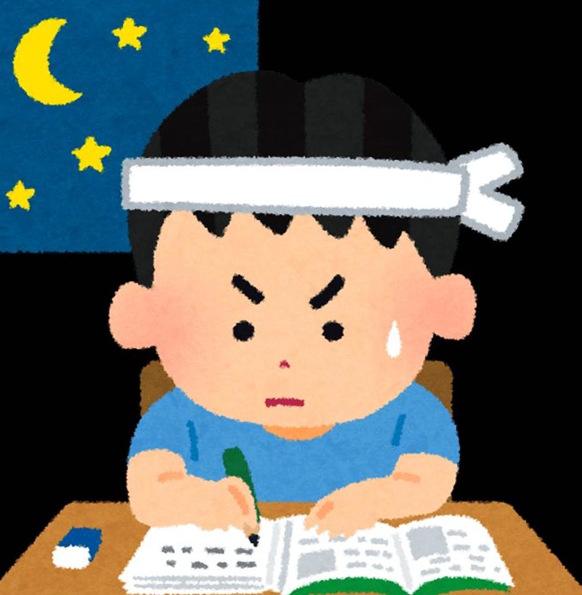 勉強　男の子　深夜