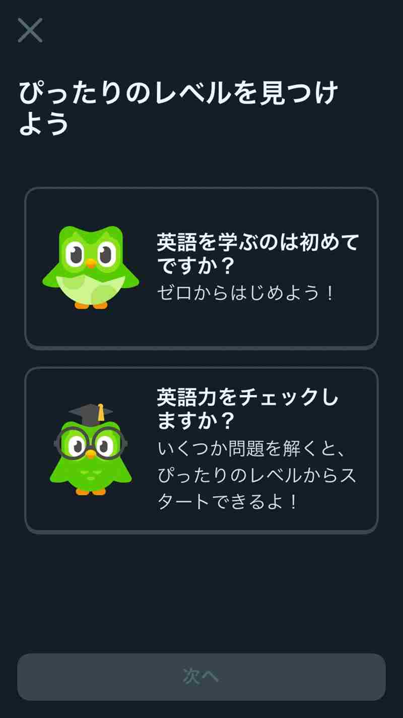 英語学習アプリ Duolingo