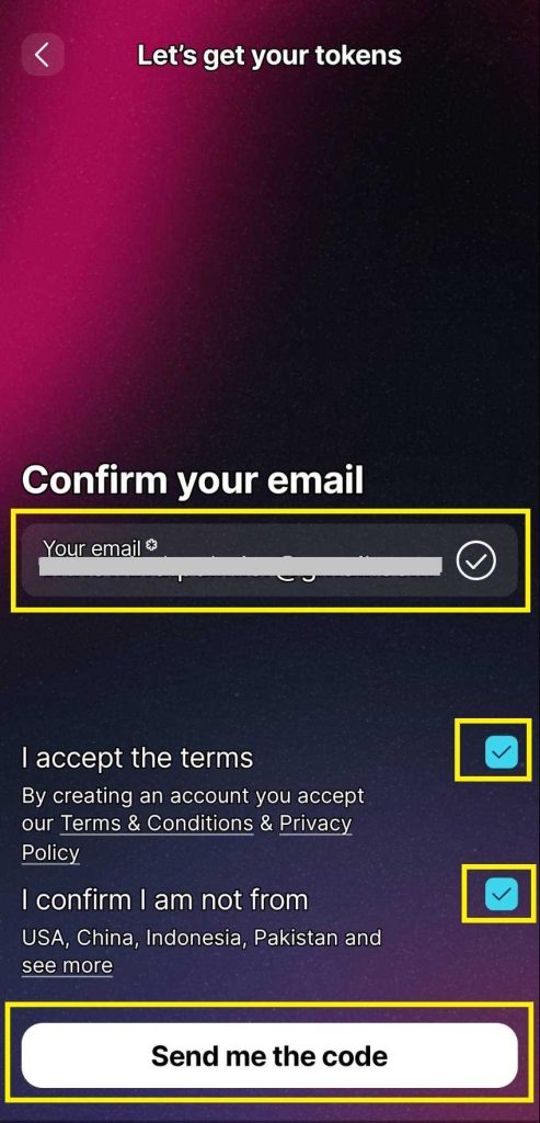 Sweatcoin アプリ　ウォレット作成 send me the code