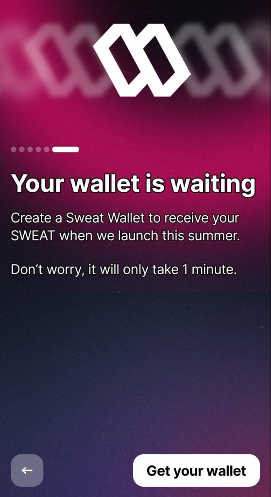 Sweatcoin アプリ　ホーム画面 get upir wallet